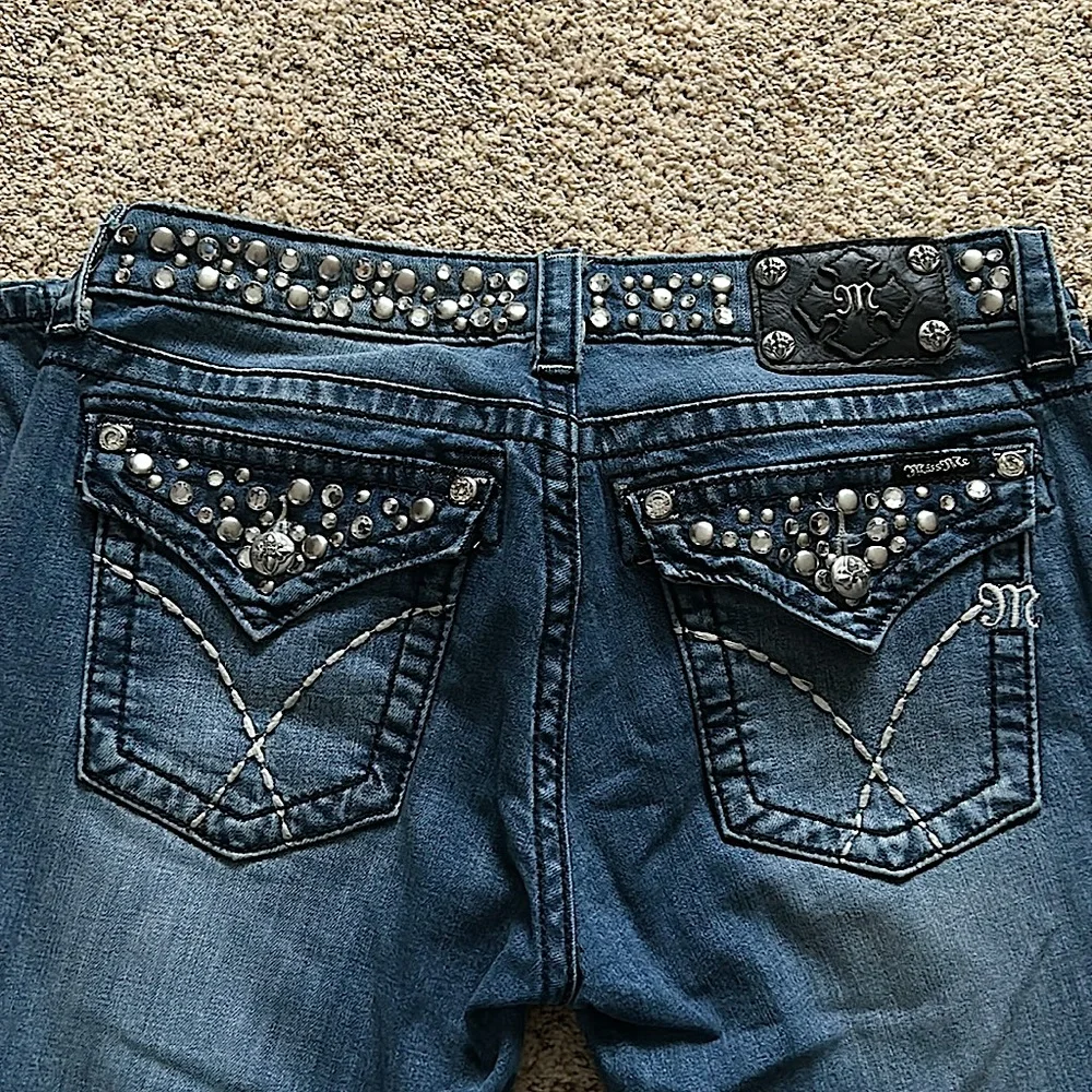 Miss Me Sexy Gems Sand Washed Blue Denim Skinny Jeans Pants **Size 30** 🔥🔥 - Picture 6 of 7